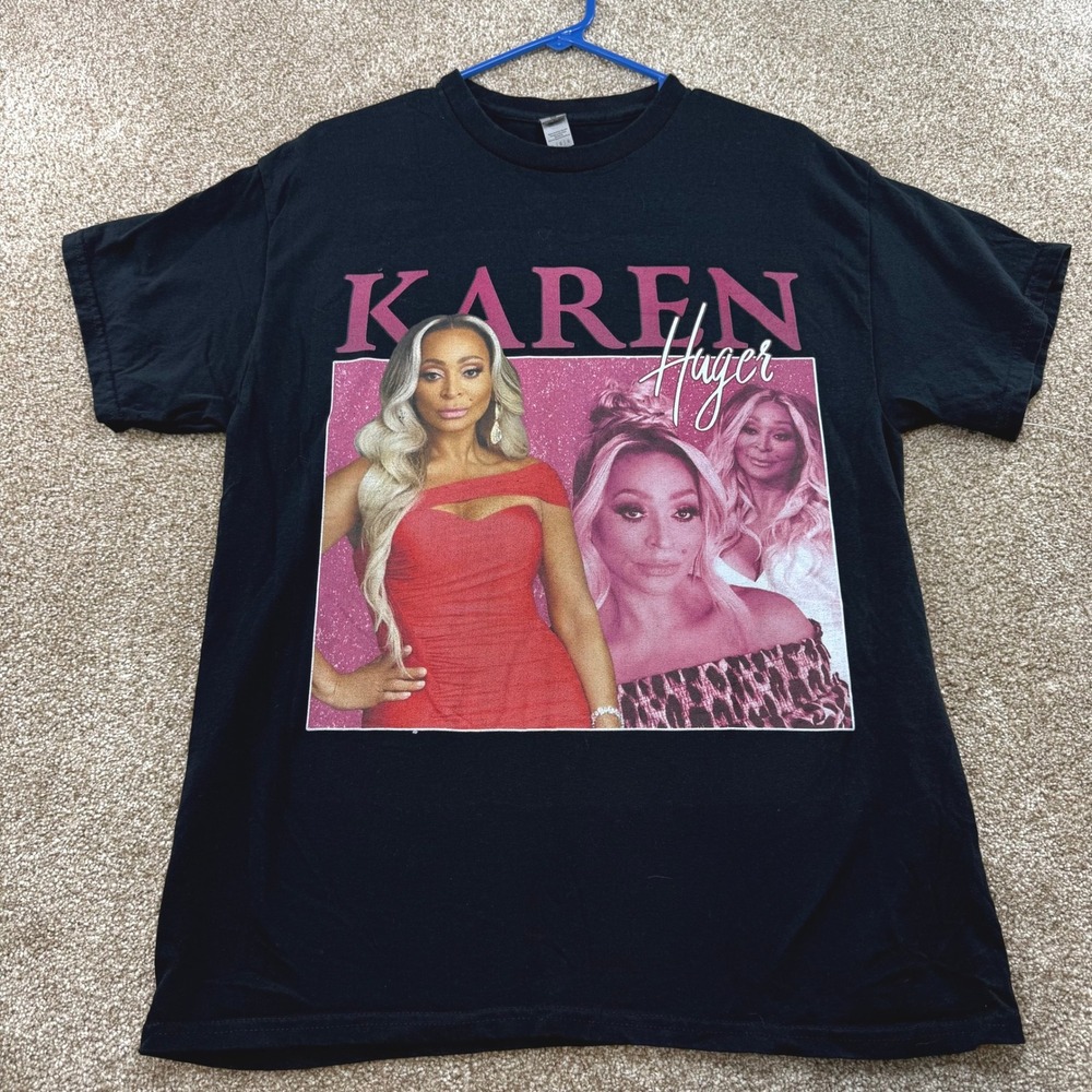 Karen Huger Real Housewives of Potomac Tee Black Mens Large Bravo Merch Reality